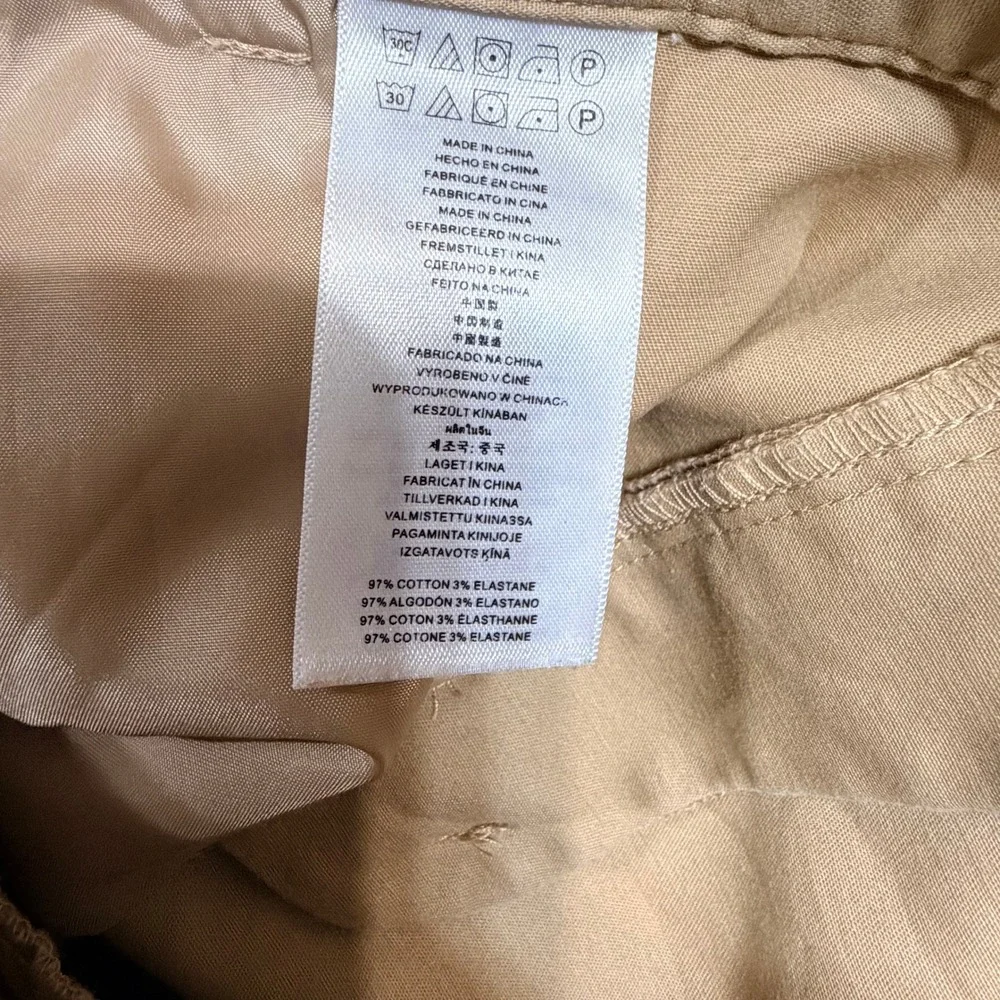 Michael Kors Womens Khaki Gold Zip Chino Pants Tan Slim Leg Size 8
